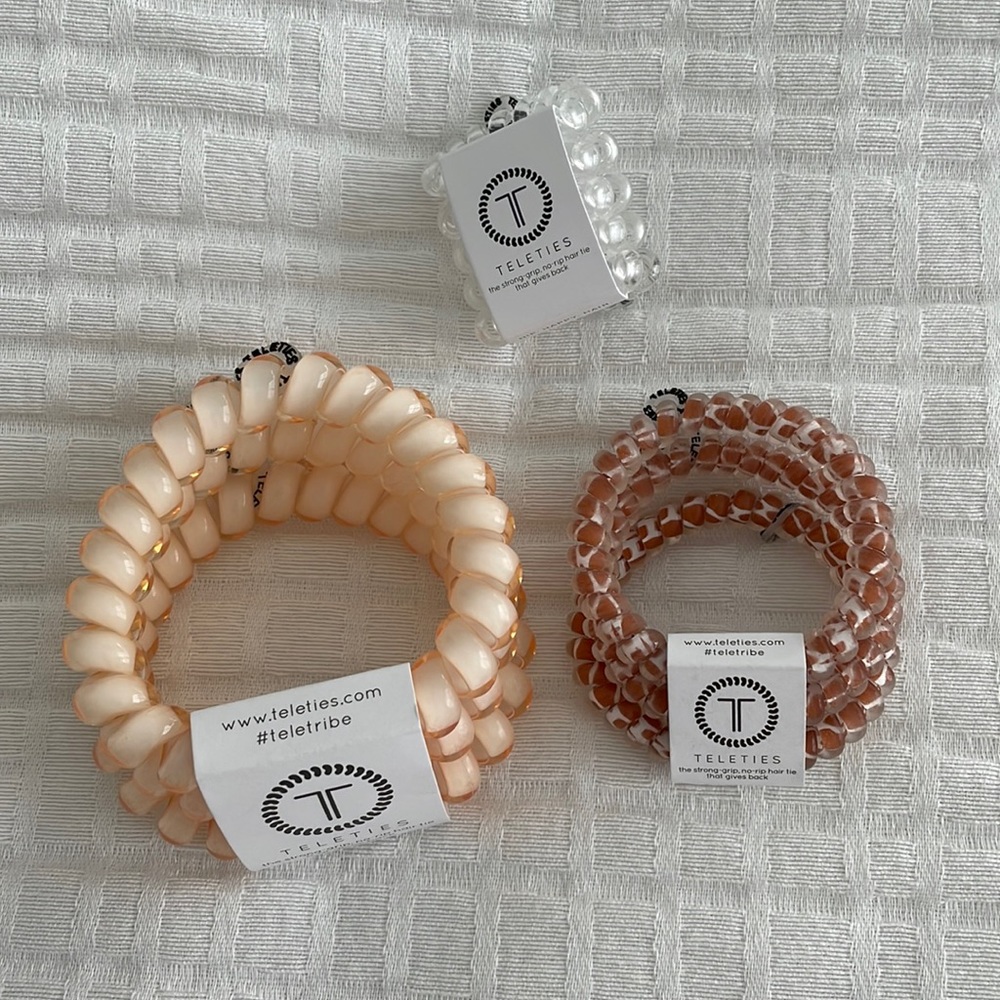 Teleties Assorted Hair Ties. Neutral colors.
